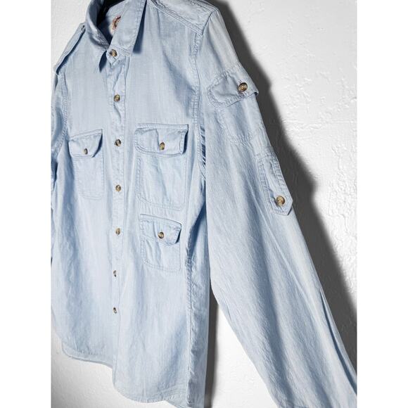 Vintage Men's Banana Republic Bombay Style Cotton Casual Button Up Shirt 80s 90s - Picture 3 of 6